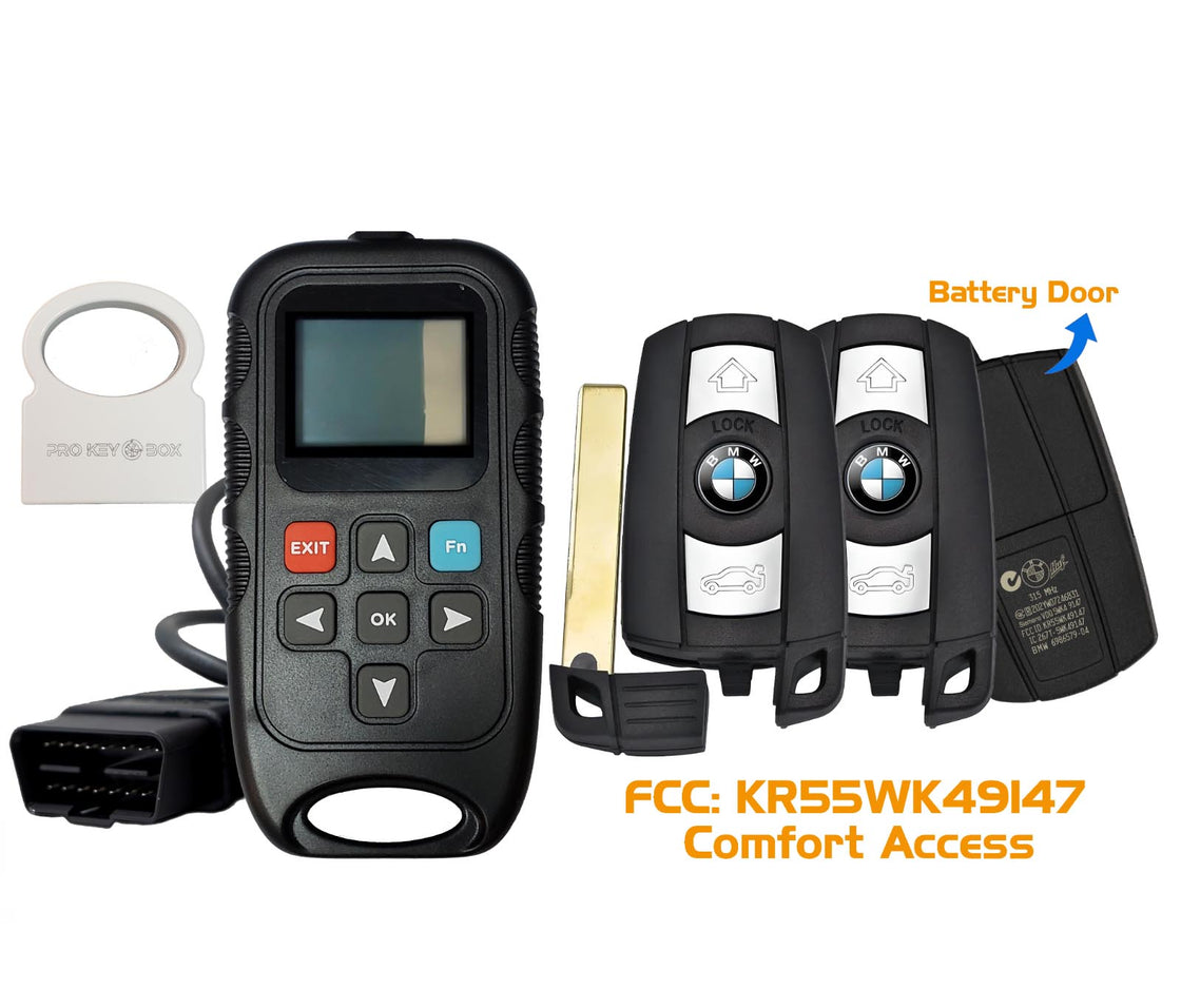 2x New OEM Comfort Access Remote Key Fobss & OBD Programmer for 2010 BMW 330xi - KR55WK49147