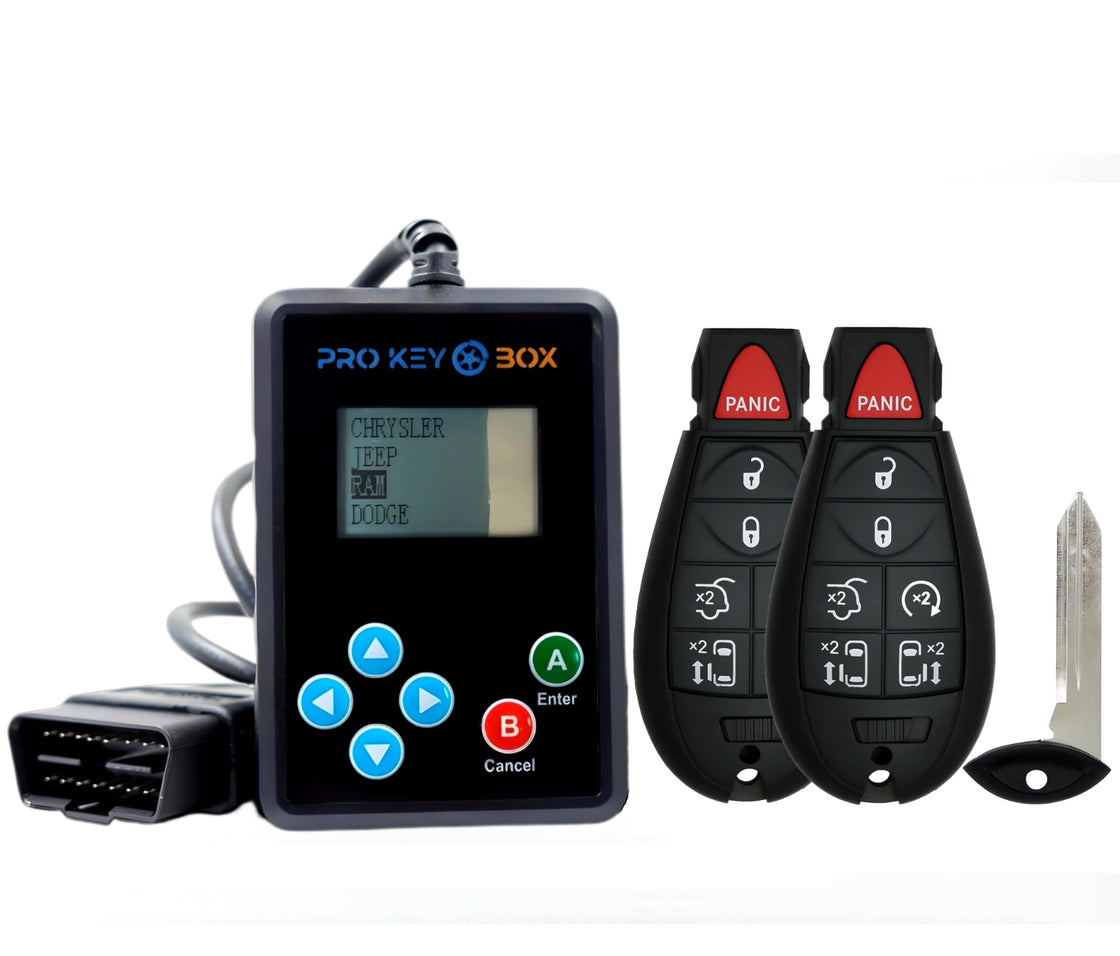 2 New Replacement Remote Fobik Key fob Transmitter and Programmer for 2008 Chrysler Town & Country - ProKeyBox