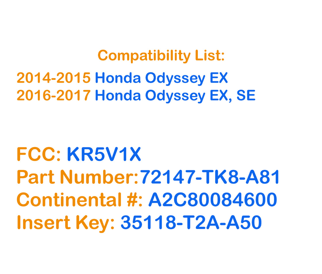 New Replacement Proxy Remote Key fob Transmitter & Programmer for 2014 Honda Odyssey - Prokeybox