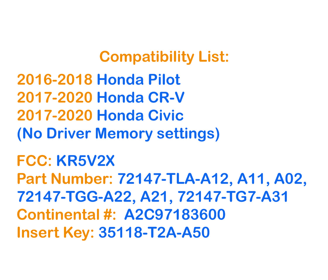 2 New Replacement Proxy Remote Key fob Transmitter & Programmer for 2020 Honda CR-V - Prokeybox