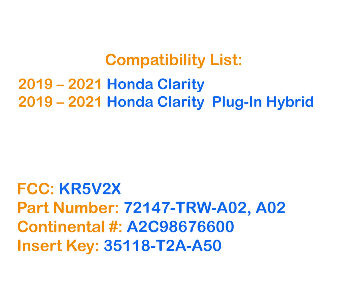 New Replacement Proxy Remote Key fob Transmitter & Programmer for 2019 Honda Clarity - Prokeybox