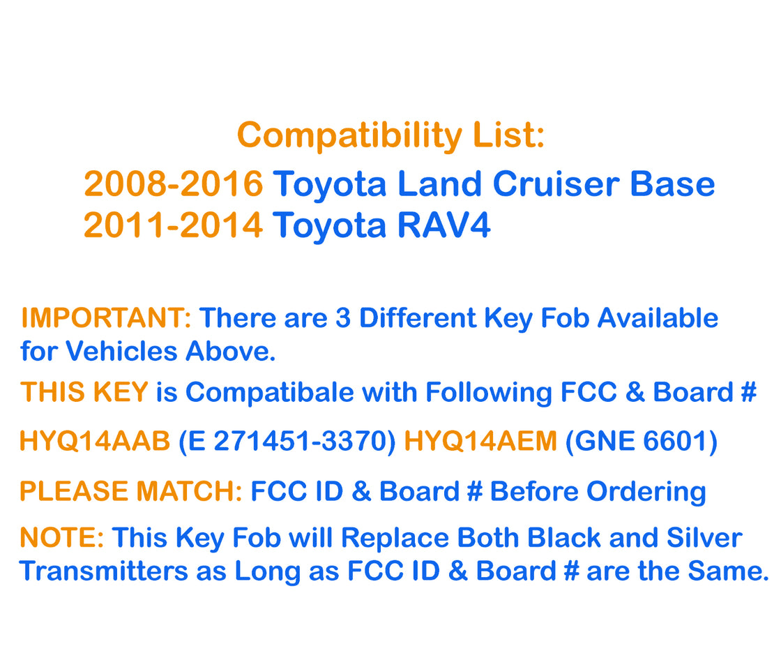 New Replacement Proxy Remote Key fob Transmitter & Programmer for 2014 Toyota RAV4 - Prokeybox