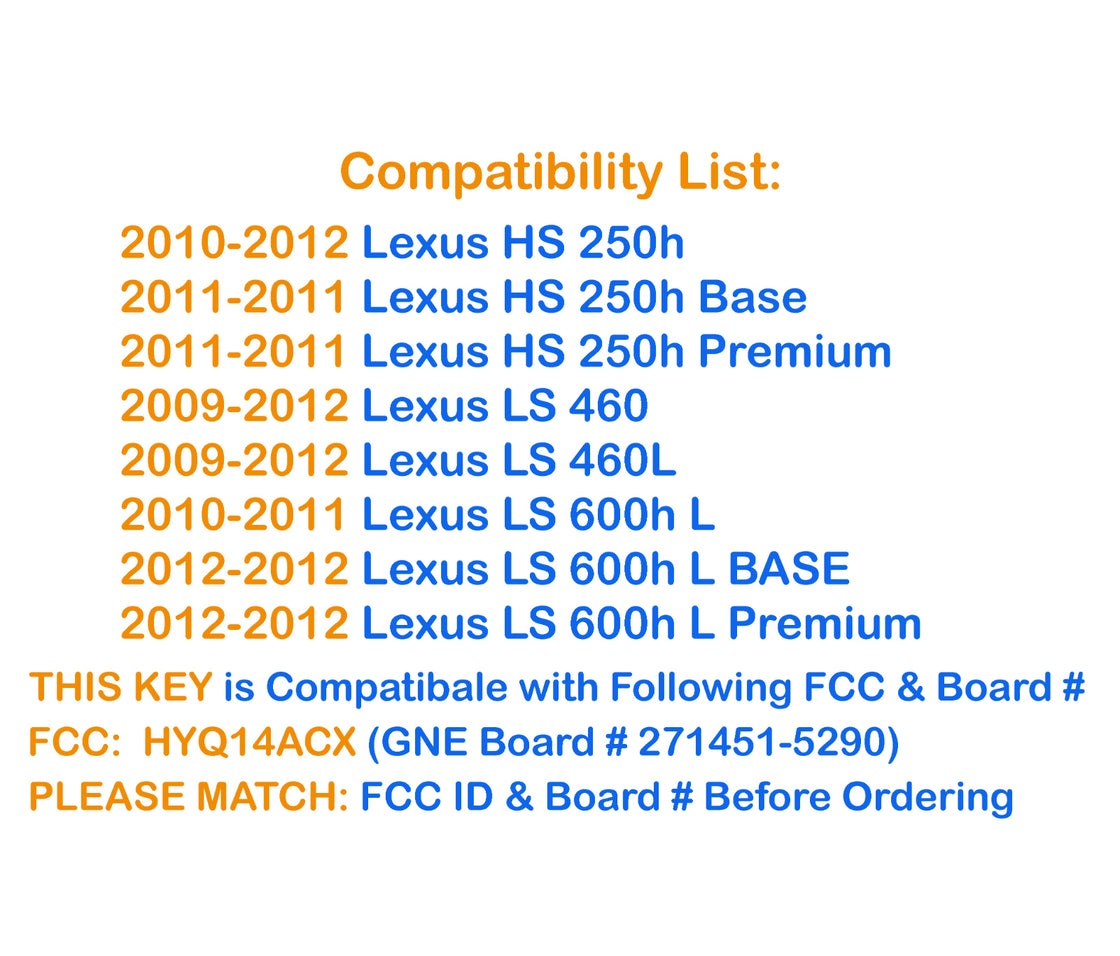 New Replacement Proxy Remote Key fob Transmitter & Programmer for 2011 Lexus HS250h - Prokeybox