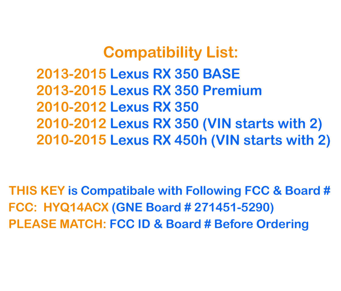 New Replacement Proxy Remote Key fob Transmitter & Programmer for 2010 Lexus RX350 - Prokeybox