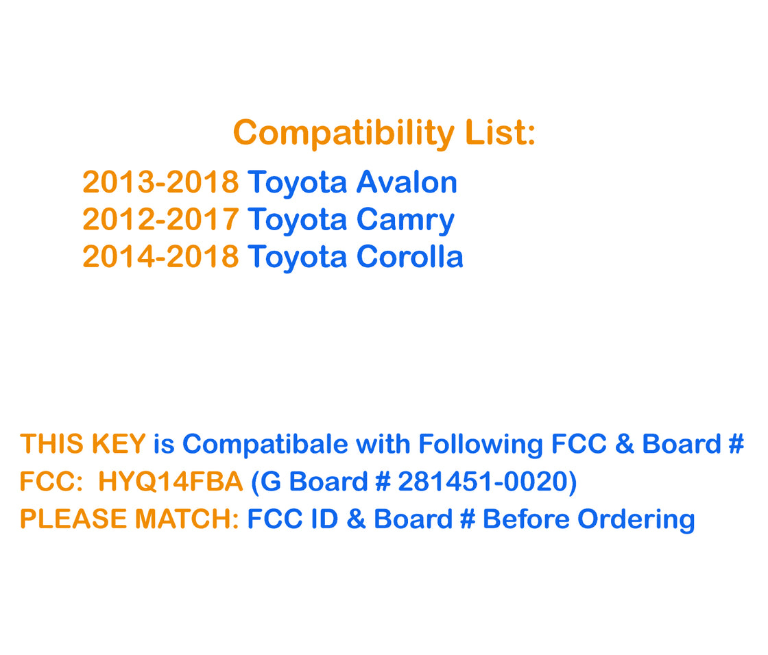 New Replacement Proxy Remote Key fob Transmitter & Programmer for 2014 Toyota Corolla - Prokeybox