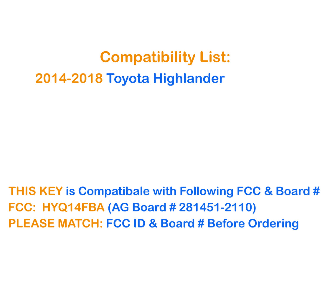 2 New Replacement Remote Key fob Transmitter & Programmer for 2017 Toyota Highlander - Prokeybox