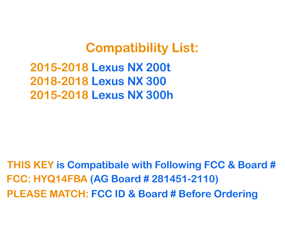 New Replacement Proxy Remote Key fob Transmitter & Programmer for 2018 Lexus NX300h - Prokeybox