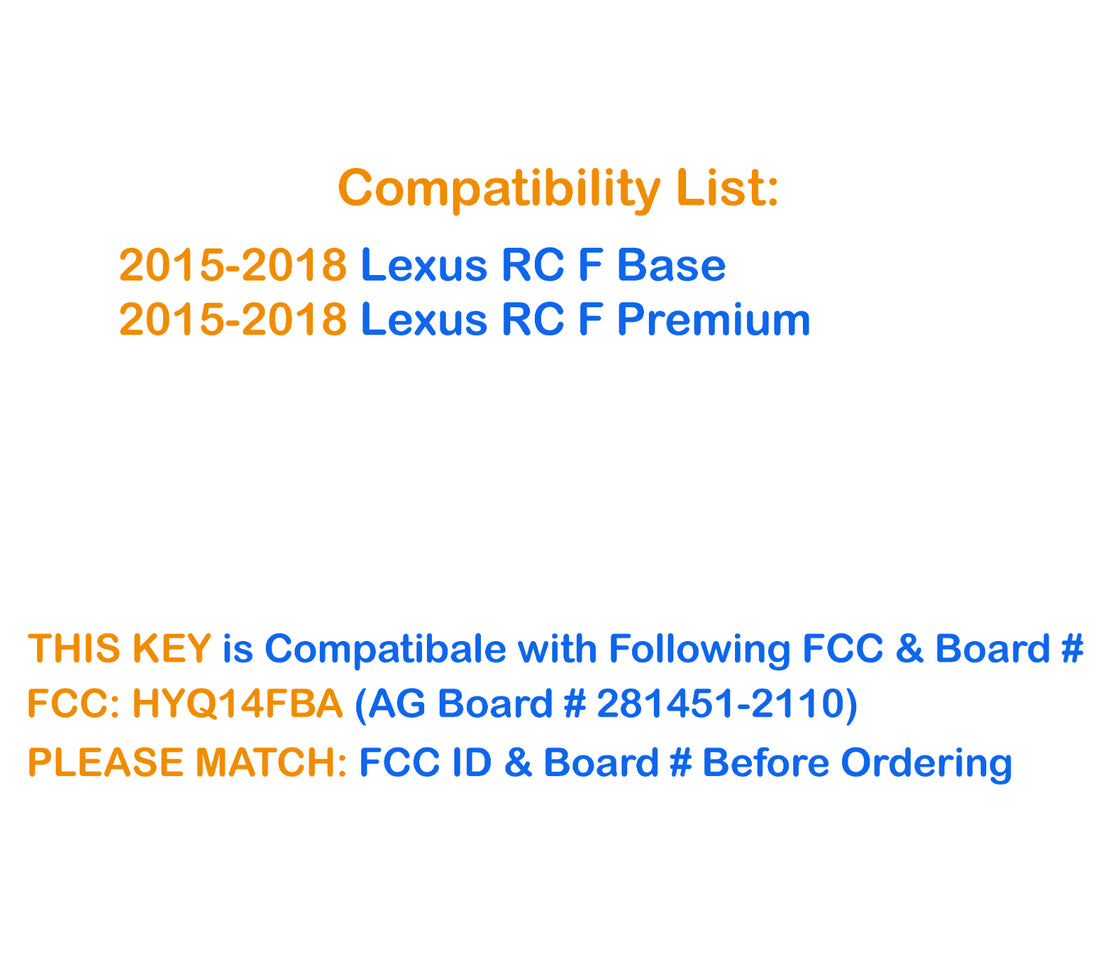 New Replacement Proxy Remote Key fob Transmitter & Programmer for 2015 Lexus RC F - Prokeybox