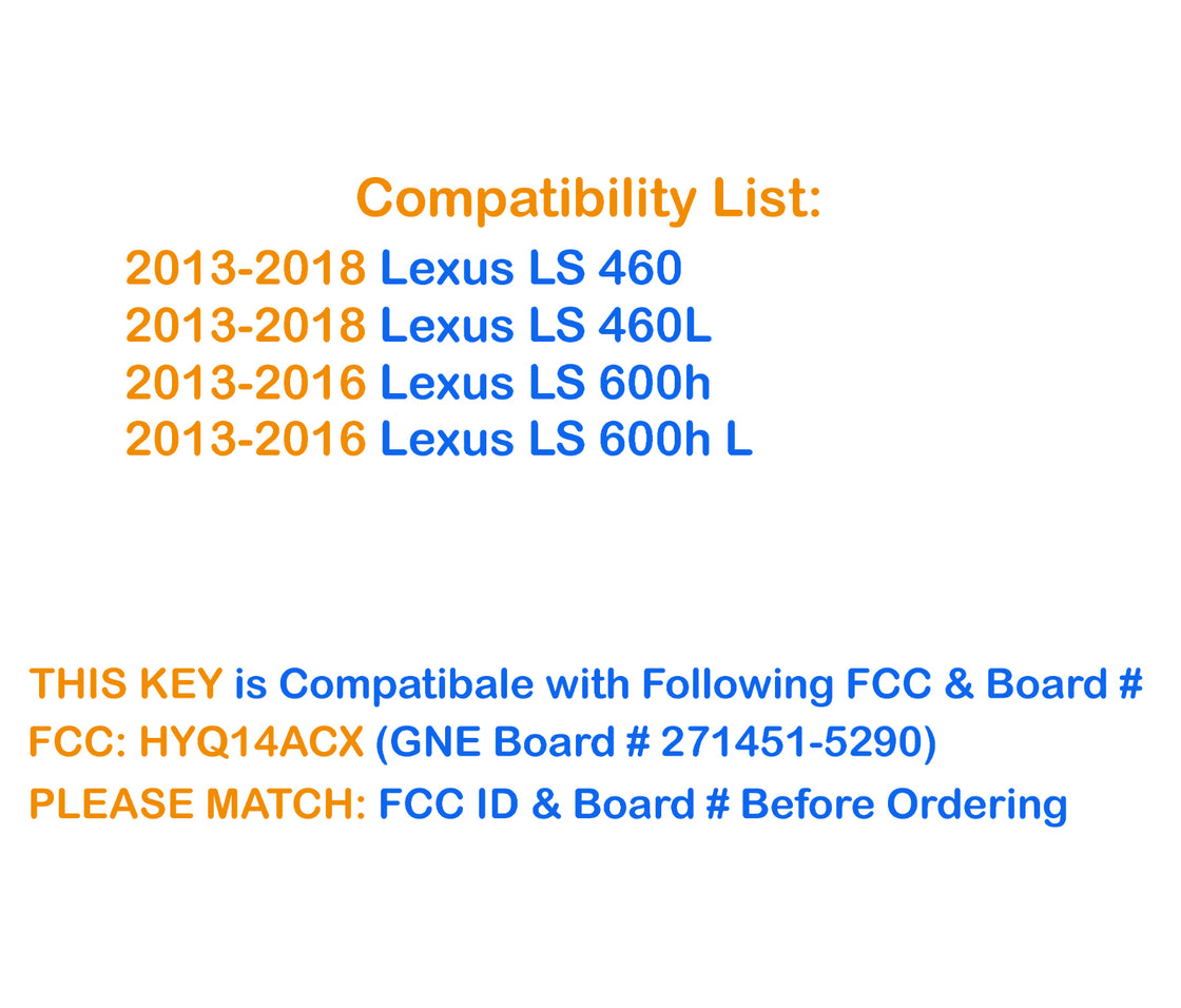 New Replacement Proxy Remote Key fob Transmitter & Programmer Select Lexus vehicles 2013 Lexus LS460 - Prokeybox