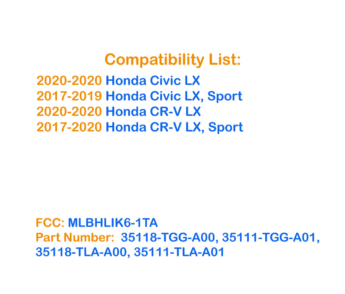 New Replacement Remote Key fob Transmitter & Programmer for 2020 Honda CR-V - Prokeybox