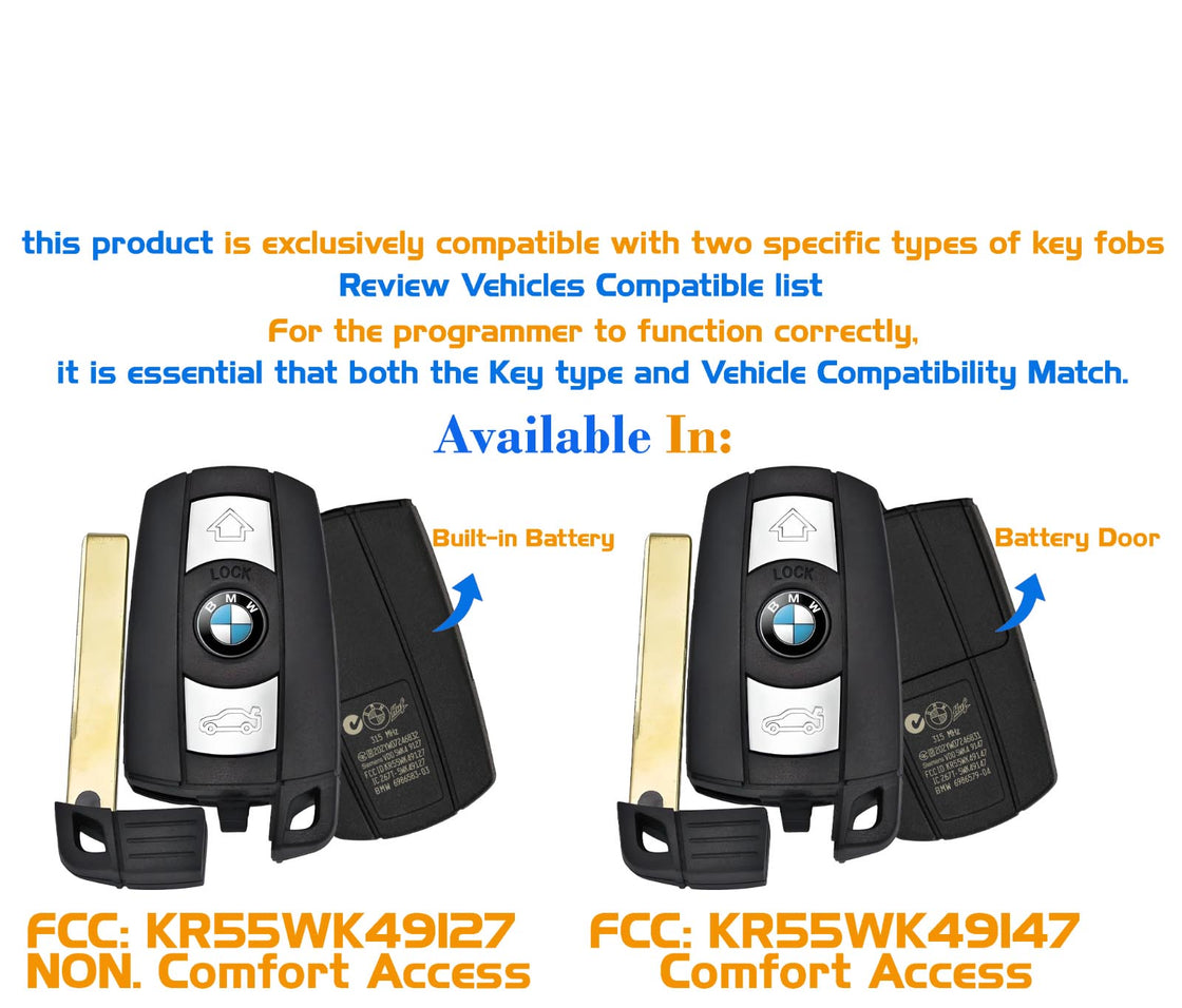 1x New OEM Remote Key Fobs & DIY OBD Programmer for 2009 BMW 528i - KR55WK49127