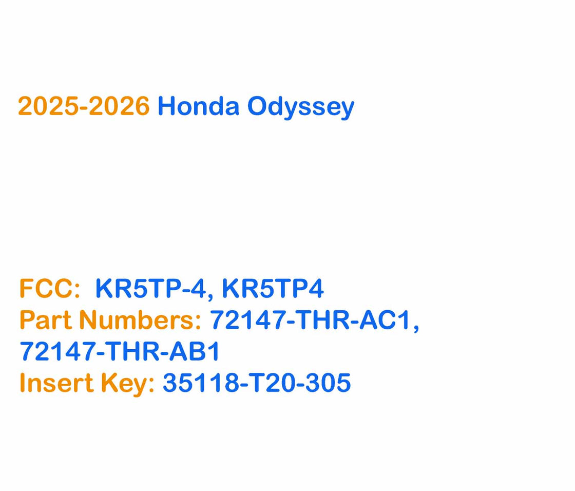 2025 Honda Odyssey - 2x New Replacement Proxy Key Fob & DIY OBD Programmer Tool