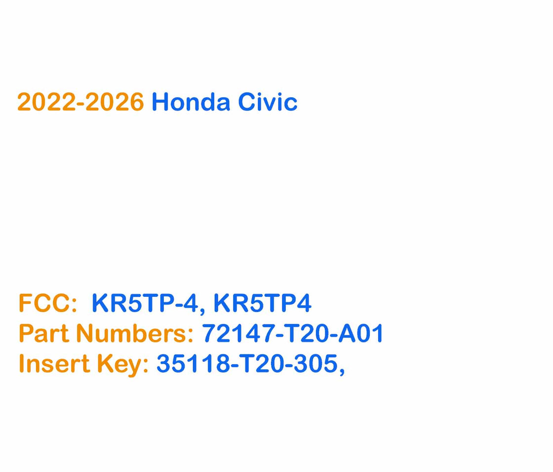 2022 Honda Civic - 1x New Replacement Proxy Key Fob & DIY OBD Programmer Tool
