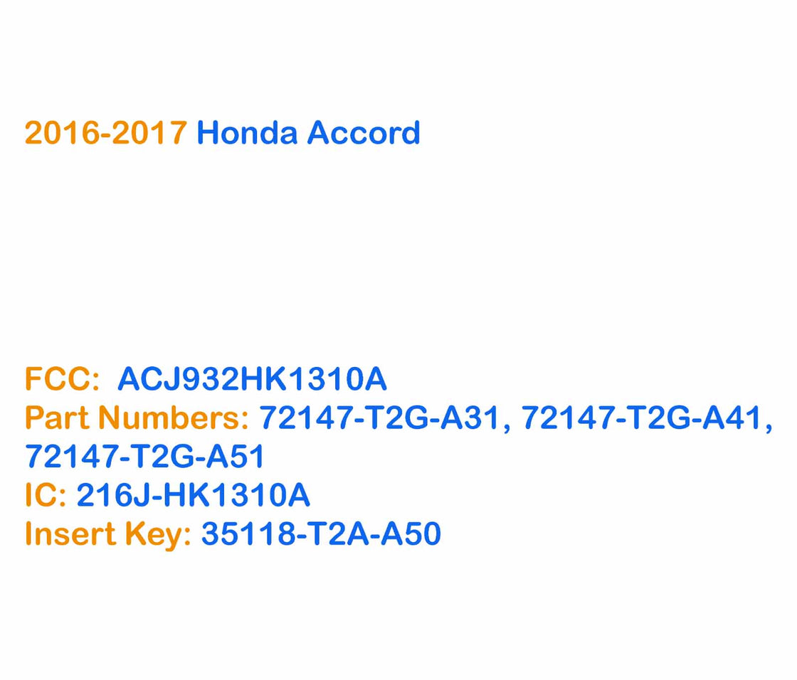 2016 Honda Accord  - 2x New Replacement Proxy Key Fob & DIY OBD Programmer Tool