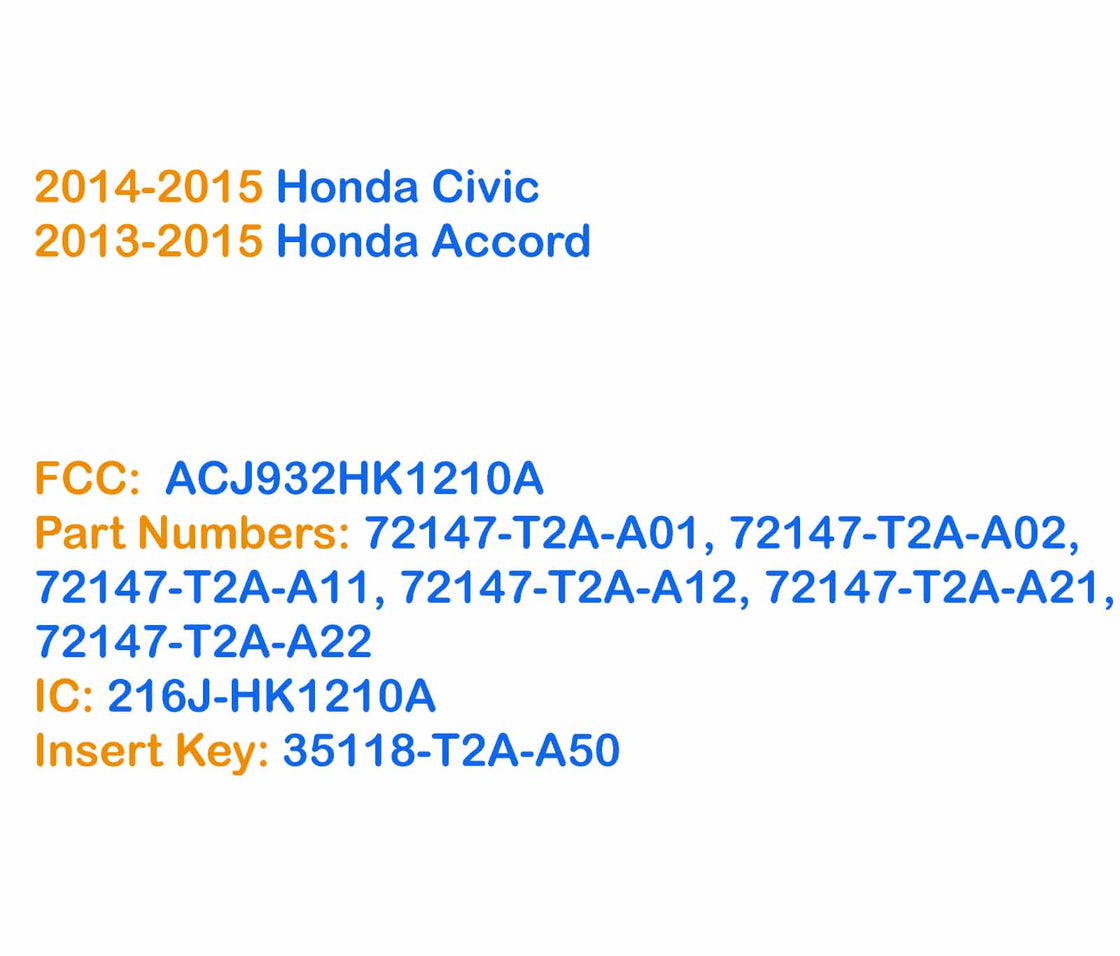 2014 Honda Civic - 2x New Replacement Proxy Key Fob & DIY OBD Programmer Tool