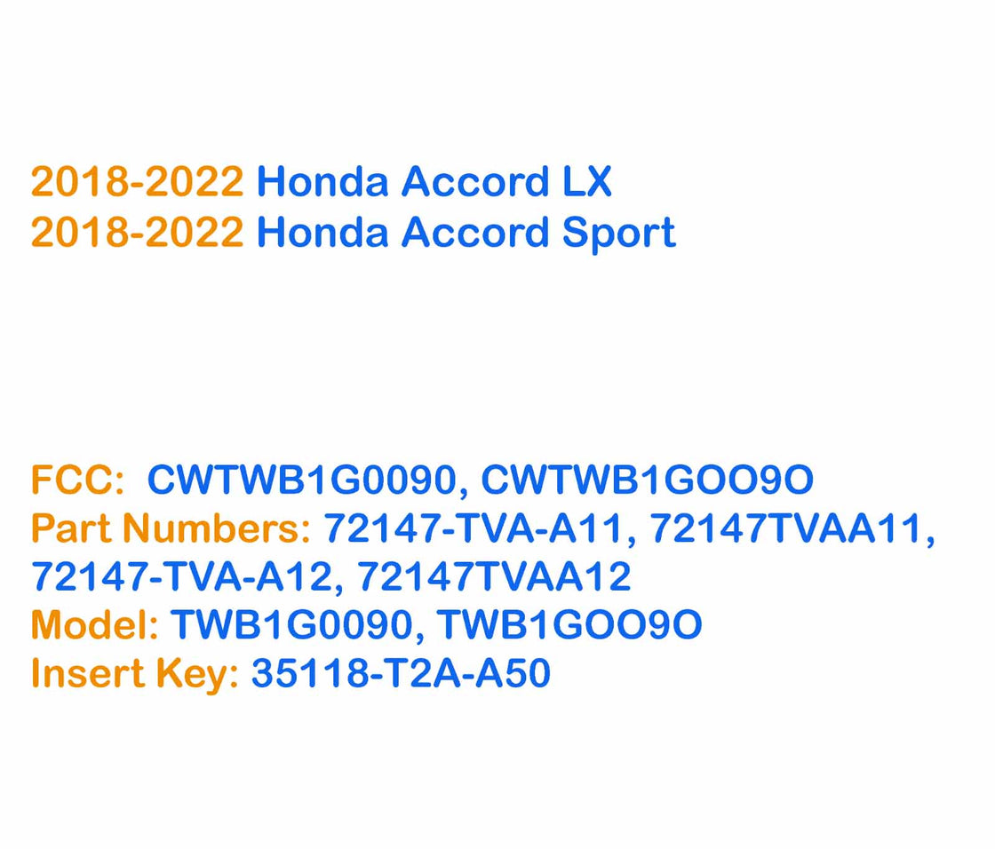 2020 Honda Accord - 2x New Replacement Proxy Key Fob & DIY OBD Programmer Tool