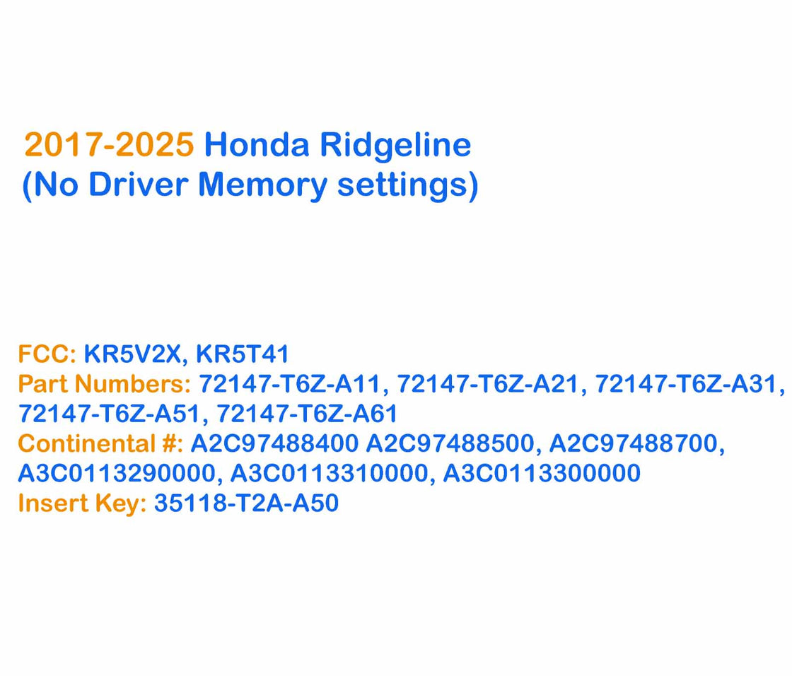 2018 Honda Ridgeline - 2x New Replacement Proxy Key Fob & DIY OBD Programmer Tool