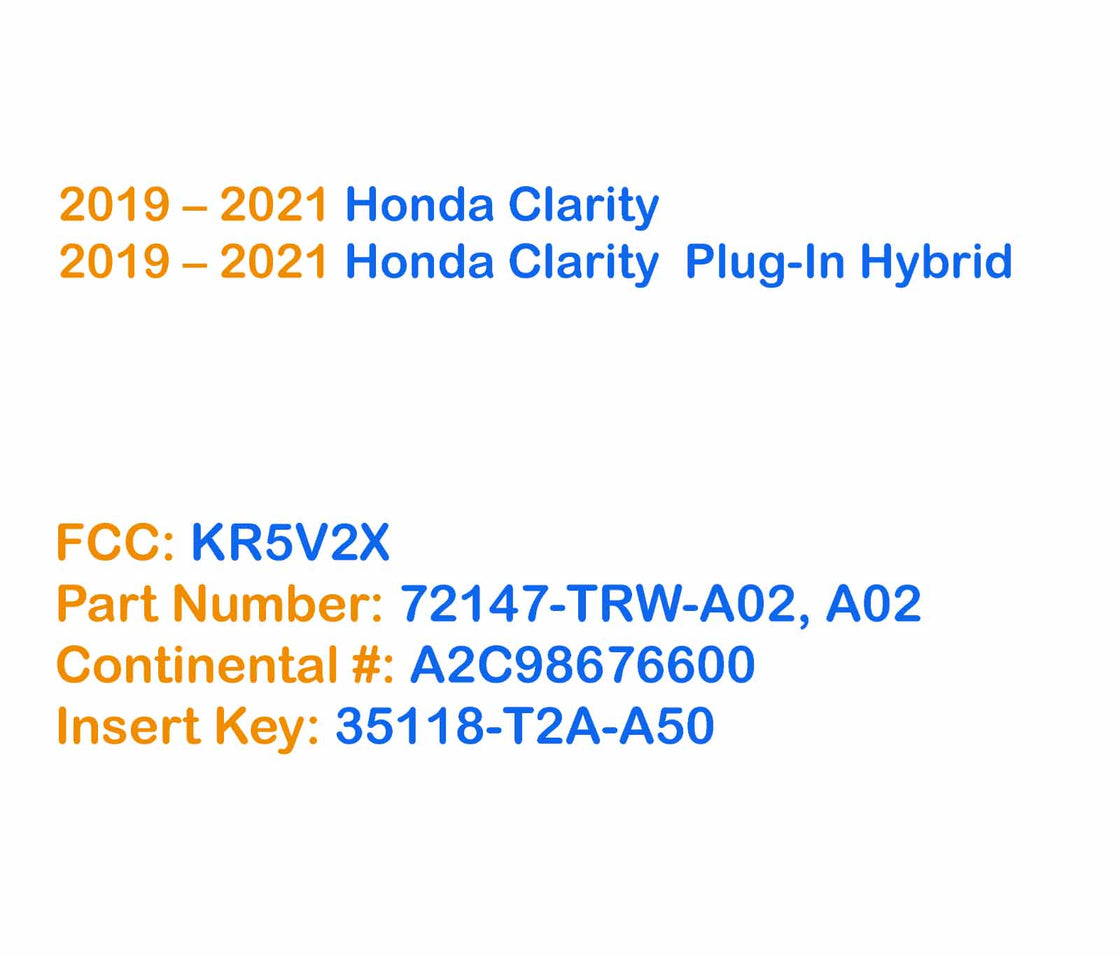 2020 Honda Clarity - 2x New Replacement Proxy Key Fob & DIY OBD Programmer Tool