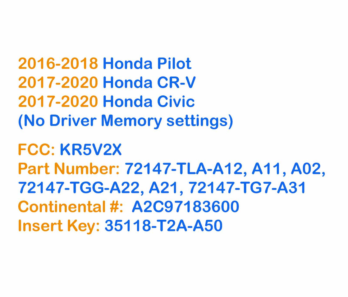 2018 Honda Pilot - 1x New Replacement Proxy Key Fob & DIY OBD Programmer Tool