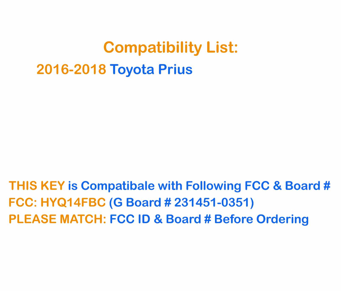 2017 Toyota Prius - New Replacement Proxy Remote Key Fob & Programmer