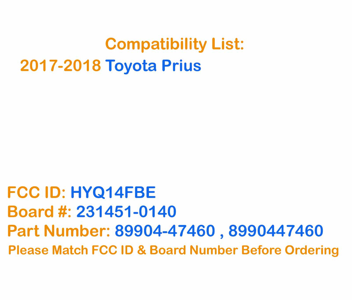 2017 Toyota Prius - New Replacement Proxy Remote Key Fob & Programmer