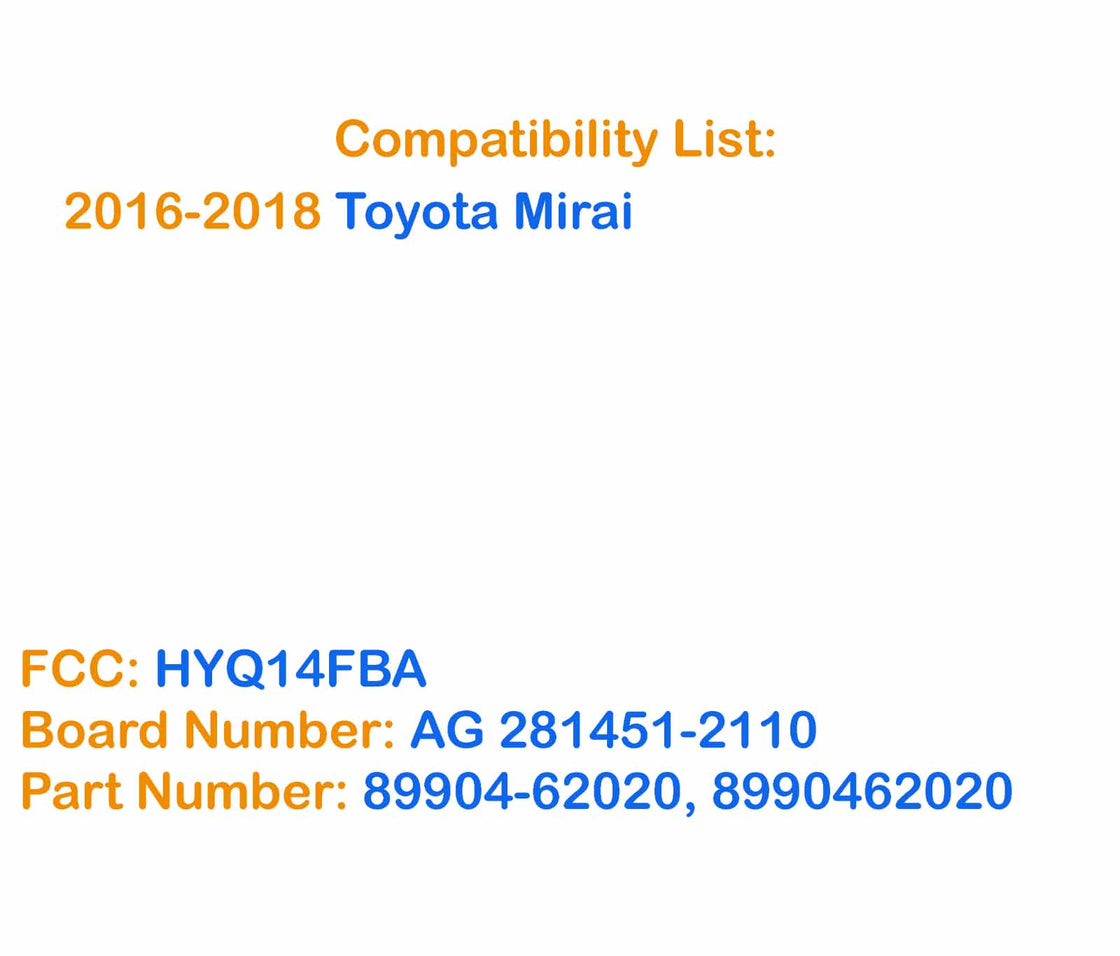 2016 Toyota Mirai - 2x New Replacement Proxy Remote Key Fob & Programmer