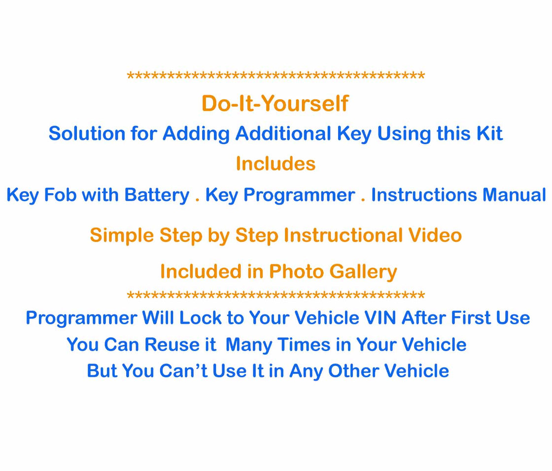 2018 Toyota Mirai - New Replacement Proxy Remote Key Fob & Programmer