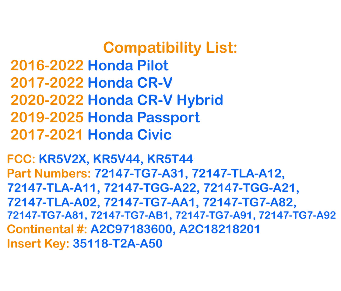 2017 Honda CR-V - 2x New Replacement Proxy Key Fob & DIY OBD Programmer Tool