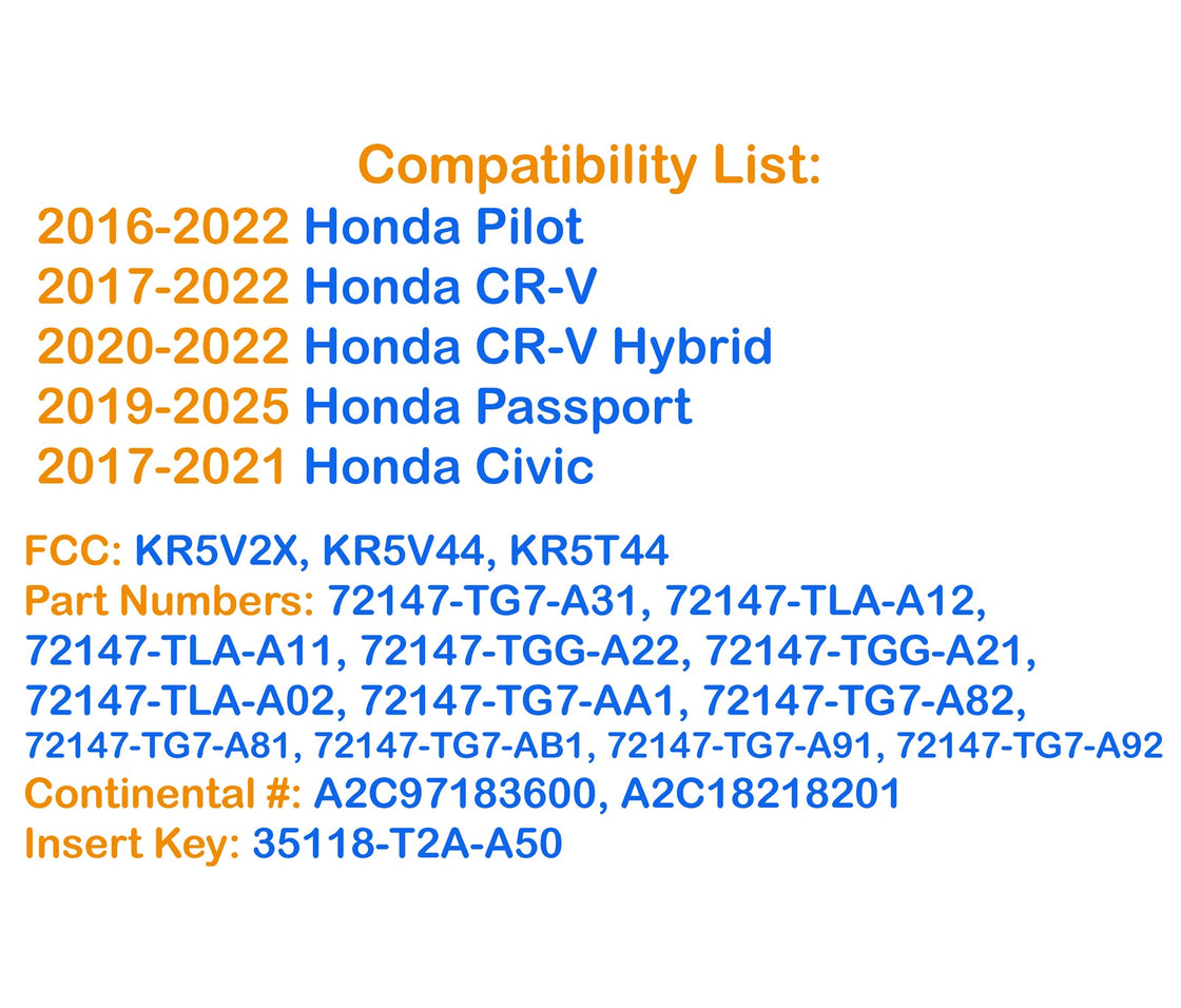 2019 Honda Pilot - 1x New Replacement Proxy Key Fob & DIY OBD Programmer Tool