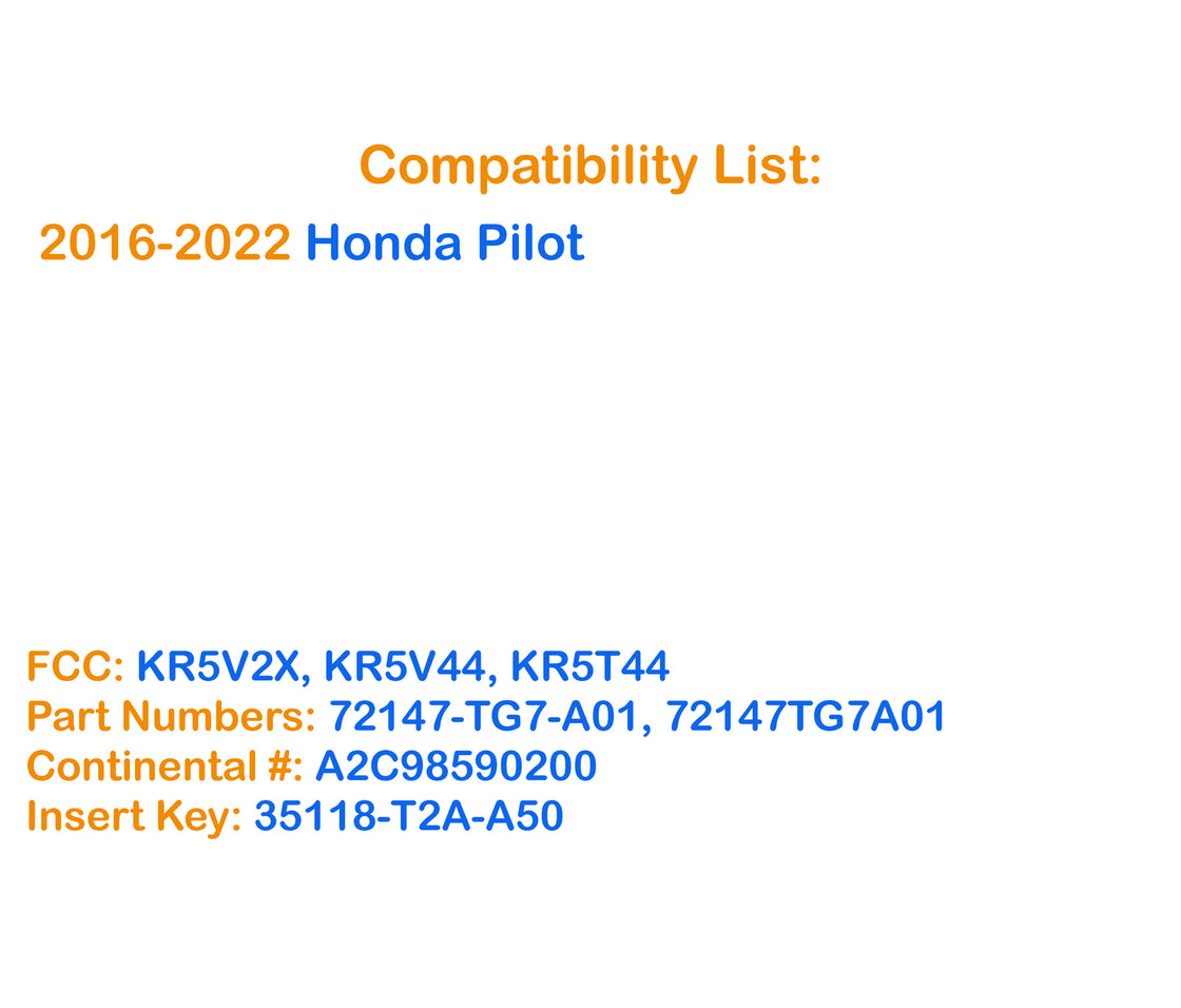 2018 Honda Pilot - 1x New Replacement Proxy Key Fob & DIY OBD Programmer Tool