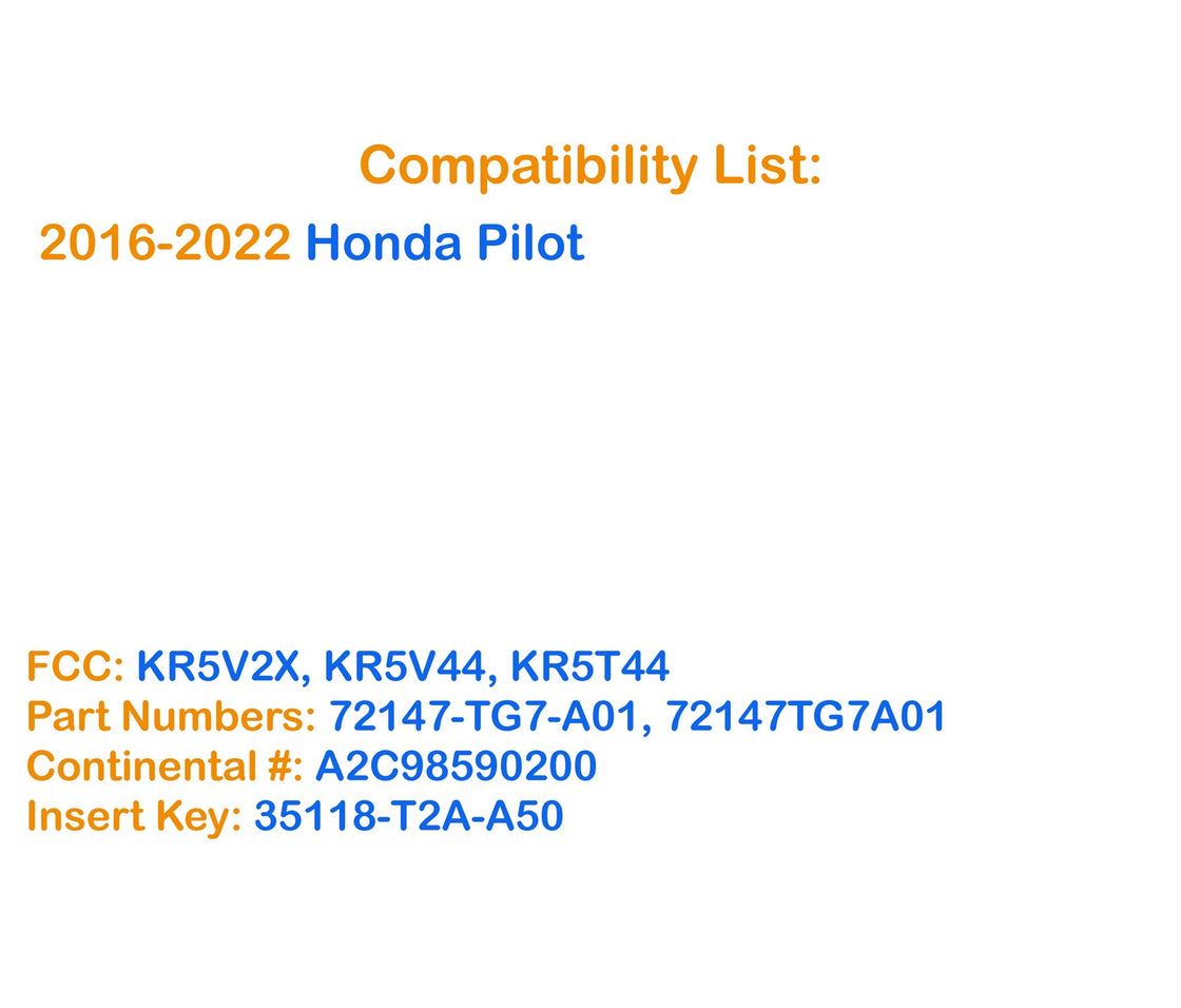 2020 Honda Pilot LX - 1x New Replacement Proxy Key Fob & DIY OBD Programmer Tool
